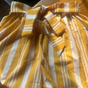 Yellow Stripped Linen Shorts (S)
